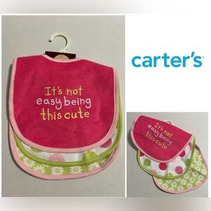 🆕CARTER’S - NWT - 3PK - INFANT GIRLS BIBS